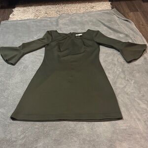 New York & Company Dark Green Long Sleeve Dress